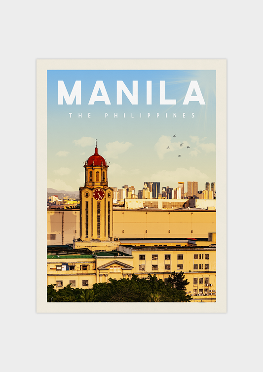 Manila, Philippines - Vintage Travel Print