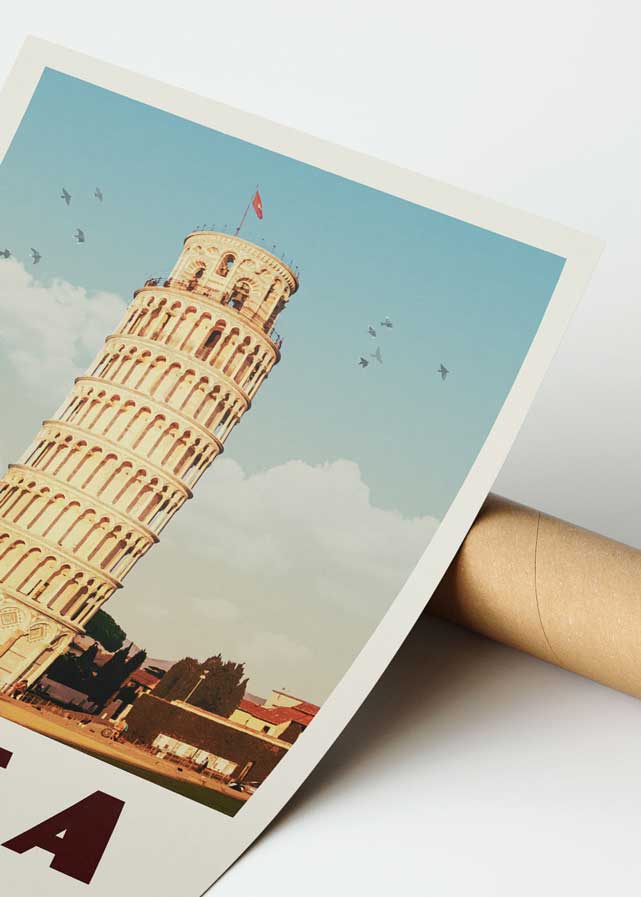 Pisa, Italy - Vintage Travel Print