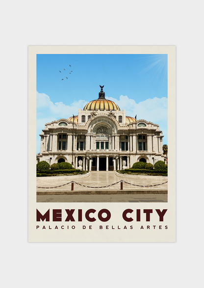 Mexico City, Mexico - Vintage Travel Print