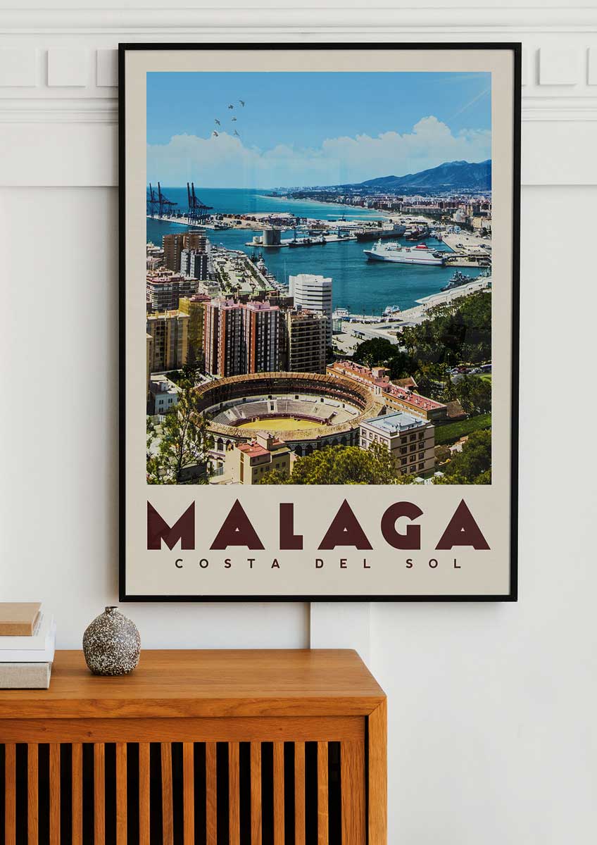 Malaga, Spain - Vintage Travel Poster