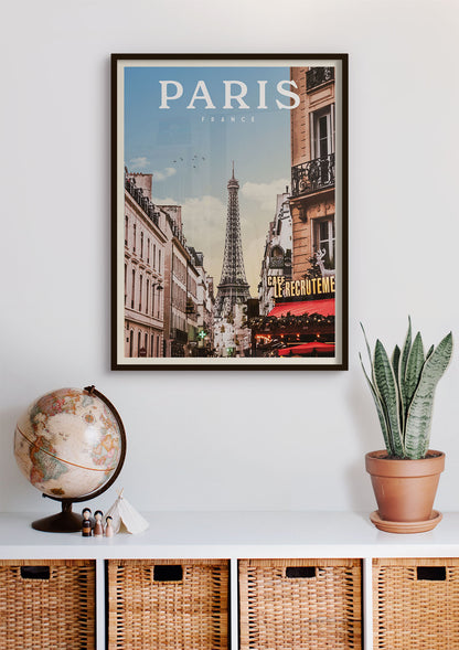 Paris, France - Vintage Travel Print