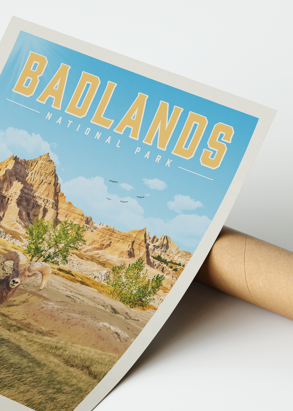 Badlands Vintage National Park Poster