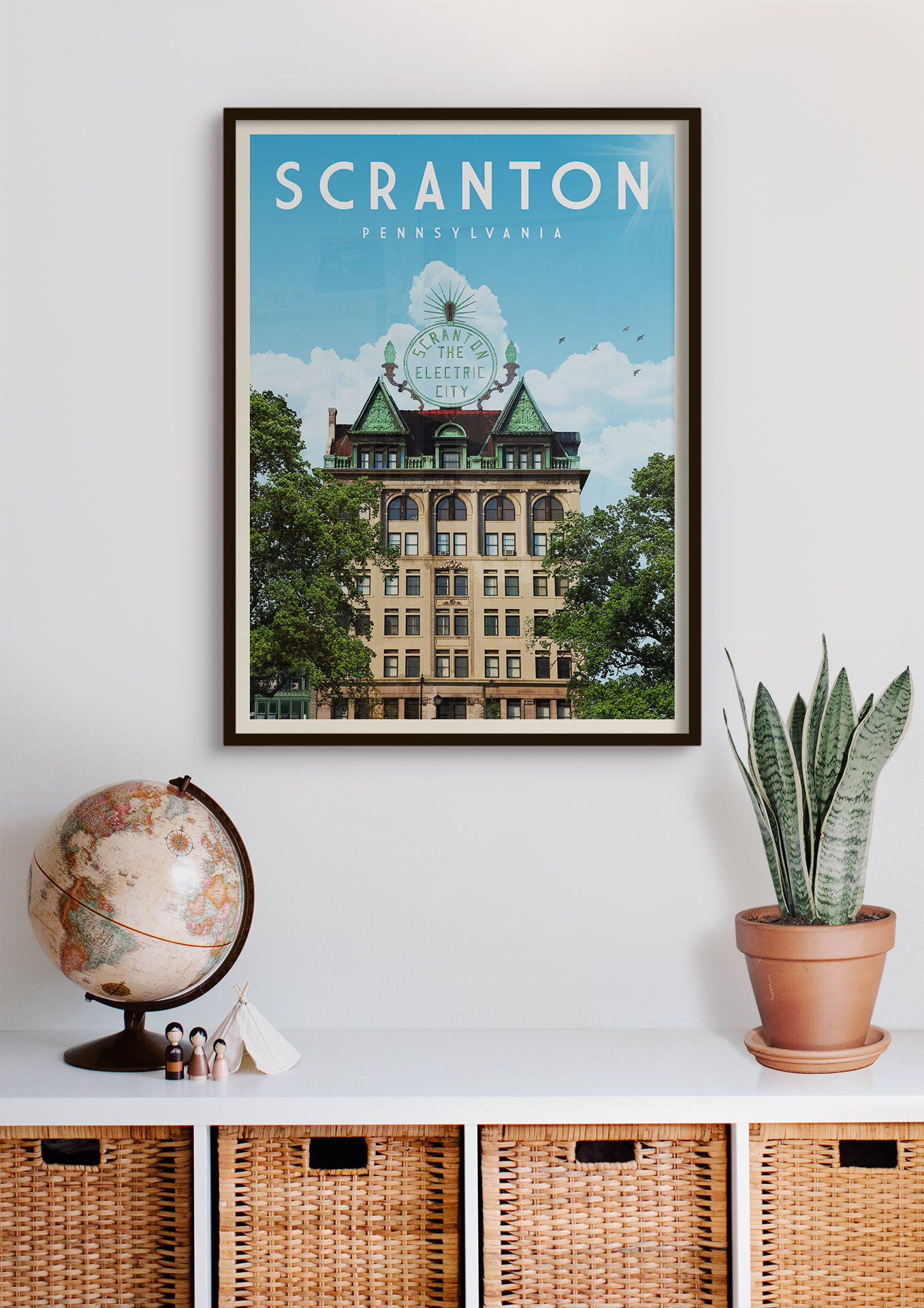 Scranton, Pennsylvania - Vintage Travel Print