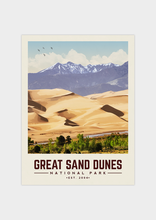 Great Sand Dunes Minimalist National Park Poster | Vintaprints