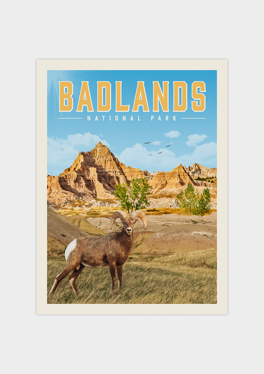 Badlands Vintage National Park Poster | Vintaprints