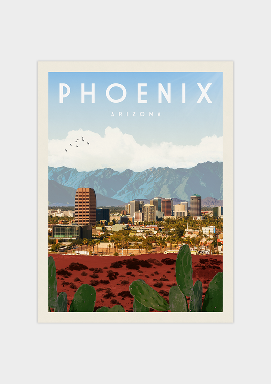 Phoenix, Arizona - Vintage Travel Print