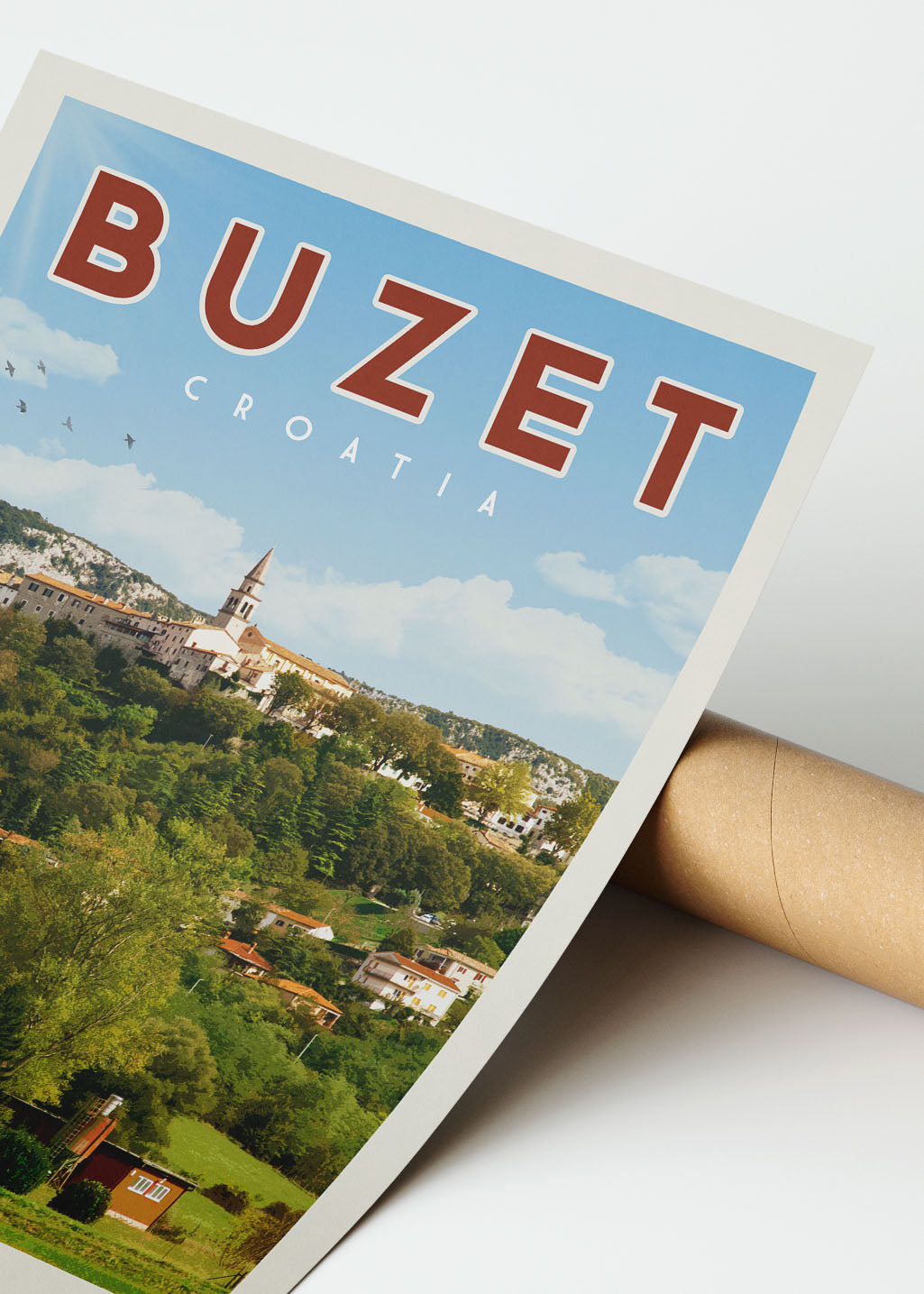 Buzet, Croatia - Vintage Travel Print