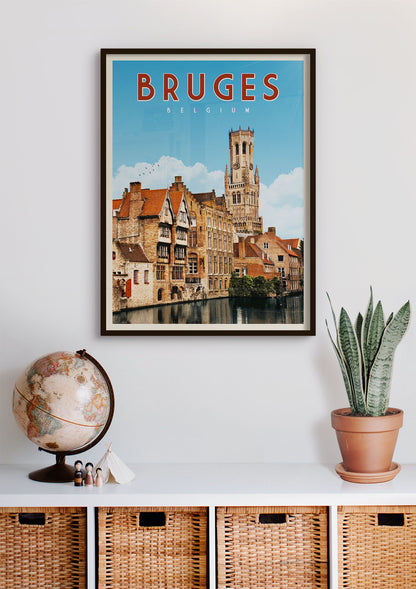 Bruges, Belgium - Vintage Travel Print - Vintaprints