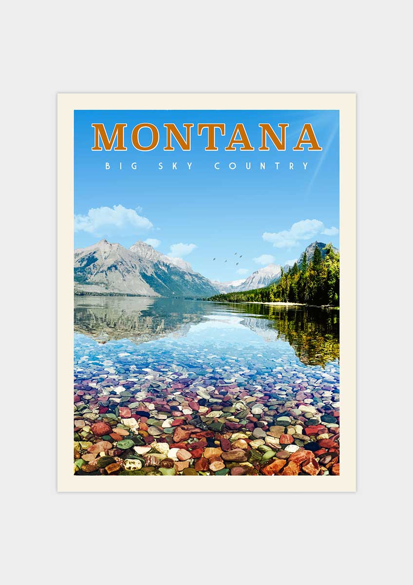 Montana Vintage Wall Art Travel Poster | Vintaprints