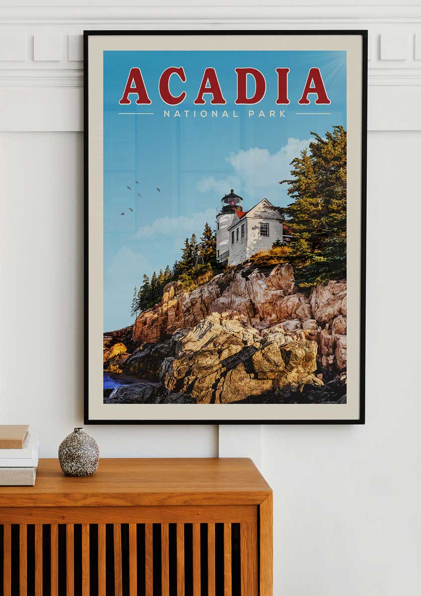 Acadia Vintage National Park Poster