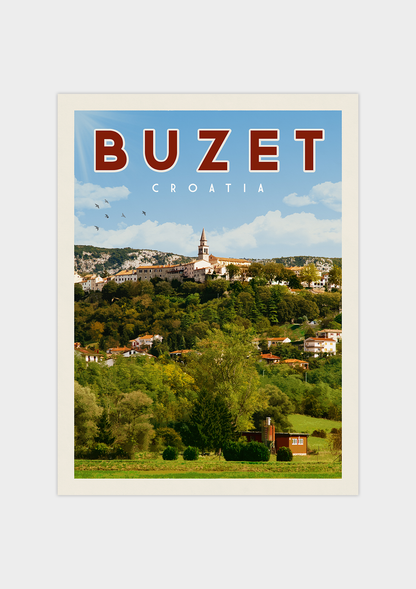 Buzet, Croatia - Vintage Travel Print