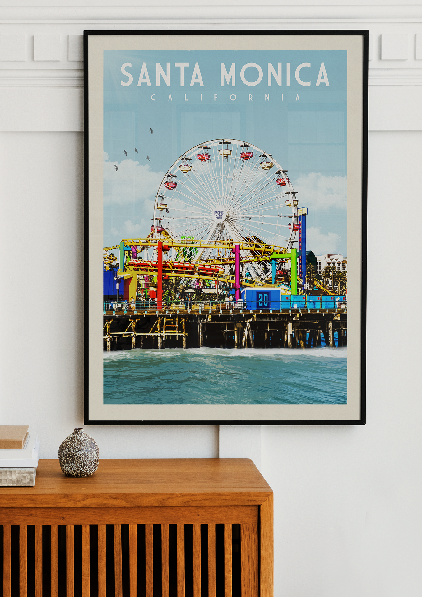 Santa Monica, California - Vintage Travel Poster
