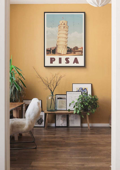 Pisa, Italy - Vintage Travel Print