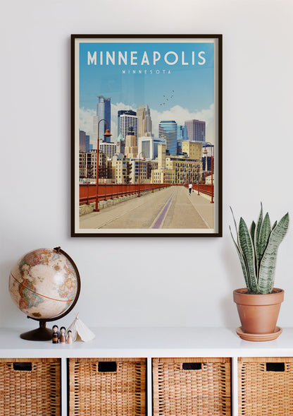 Minneapolis, Minnesota - Vintage Travel Print - Vintaprints