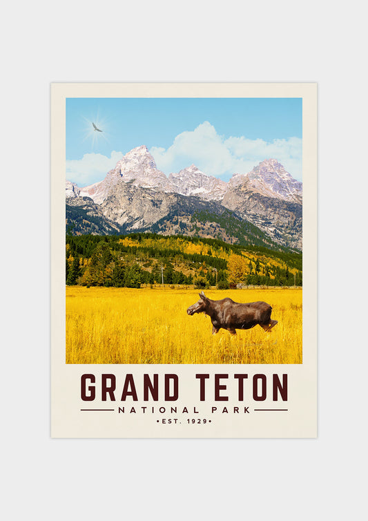 Grand Teton Minimalist National Park Poster | Vintaprints
