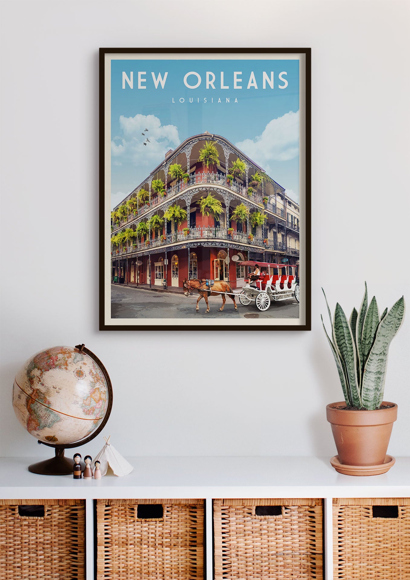 New Orleans, Louisiana - Vintage Travel Print - Vintaprints