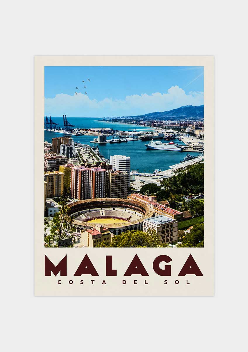 Malaga, Spain - Vintage Travel Poster
