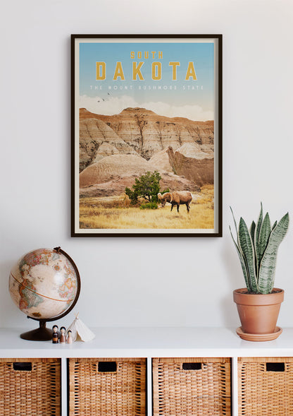 South Dakota - Vintage Travel Print