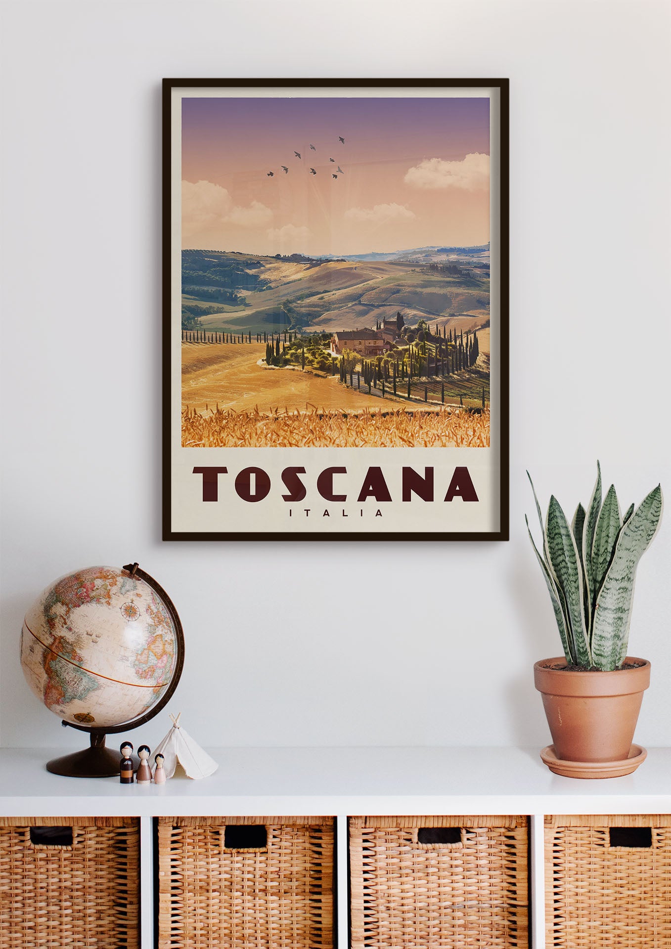 Tuscany, Italy - Vintage Travel Poster