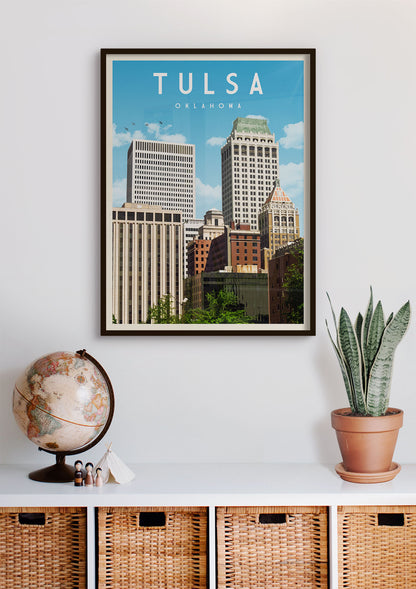 Tulsa, Oklahoma - Vintage Travel Poster
