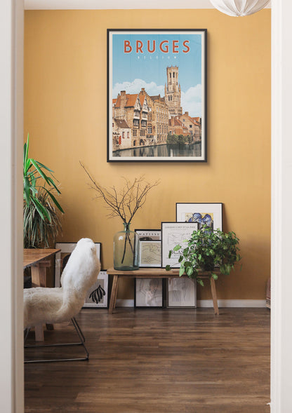 Bruges, Belgium - Vintage Travel Print - Vintaprints