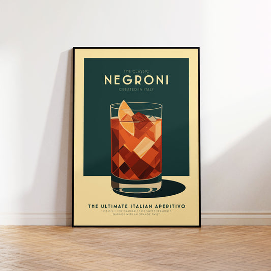 Negroni - Vintage Cocktail Bar Art