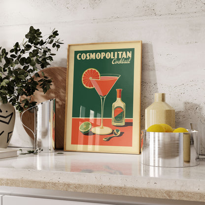 Cosmopolitan - Vintage Cocktail Bar Art