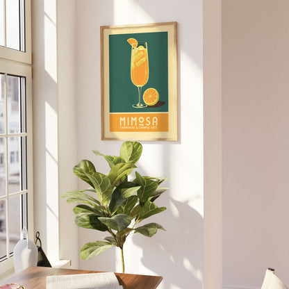 Mimosa - Vintage Cocktail Poster