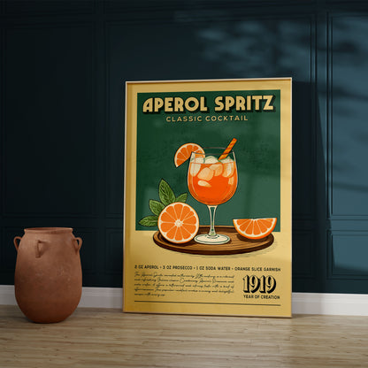 Aperol Spritz - Classic Cocktail Bar Art