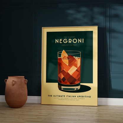 Negroni - Vintage Cocktail Bar Art
