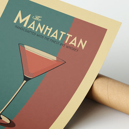 Manhattan - Vintage Cocktail Bar Art