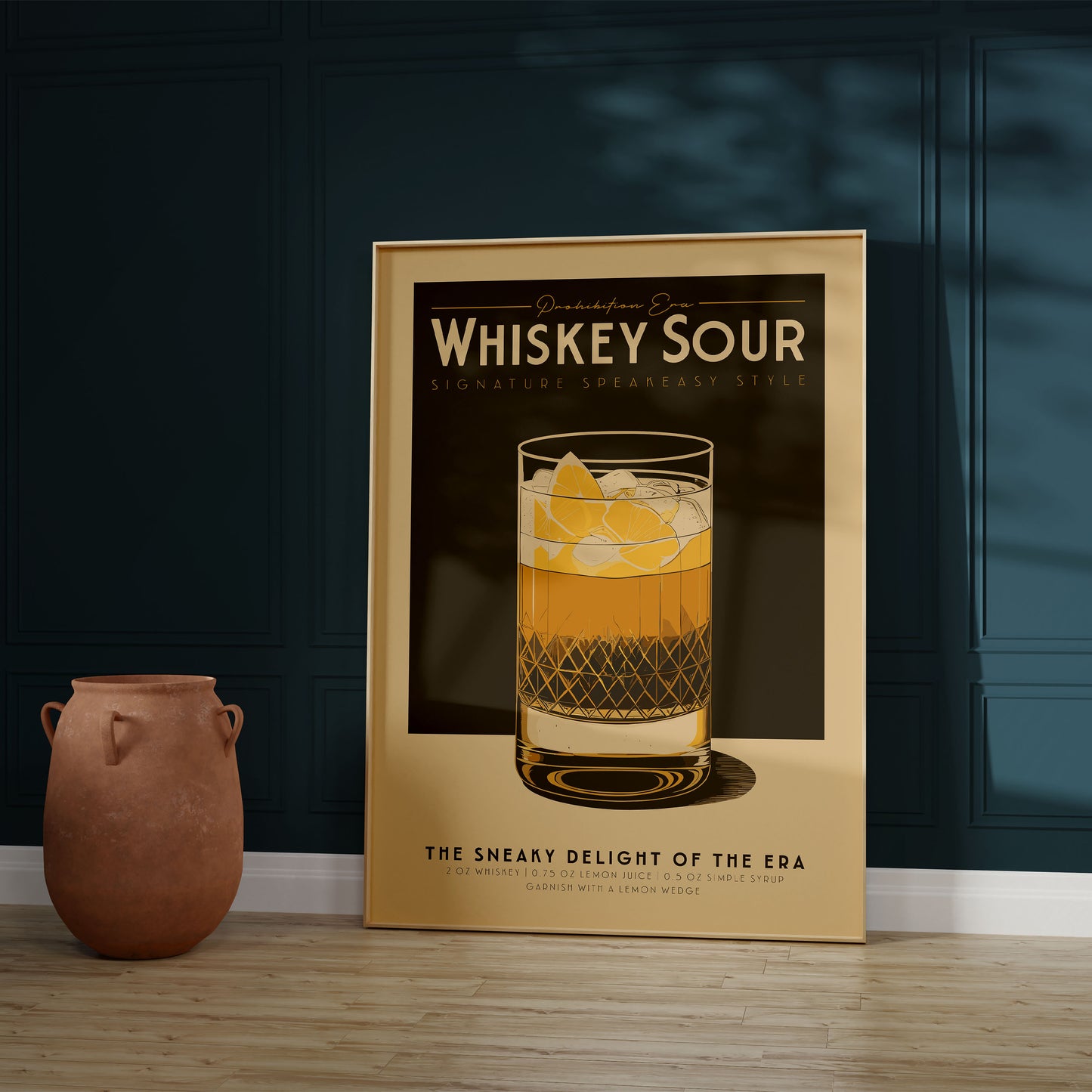 Whiskey Sour - Vintage Cocktail Bar Art