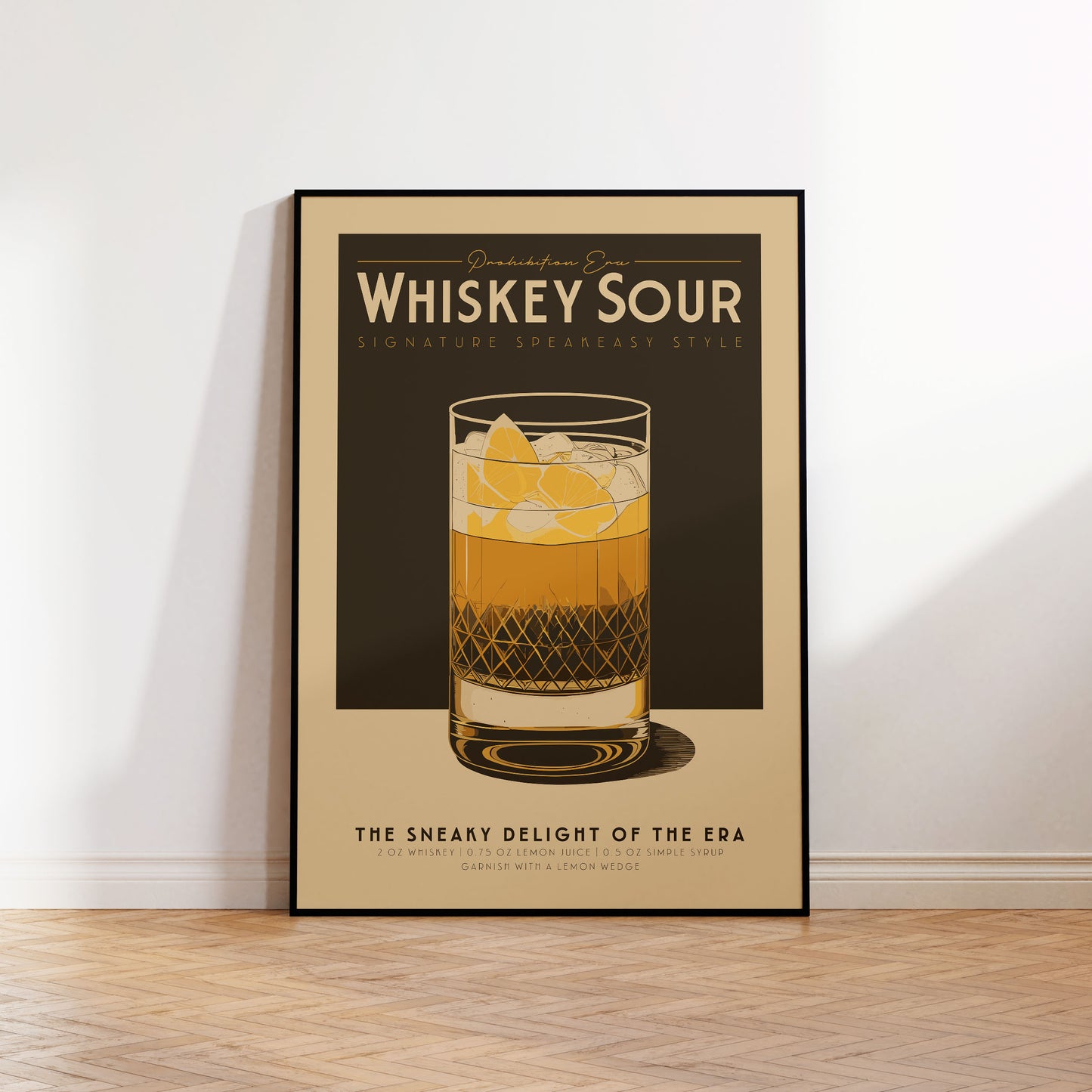 Whiskey Sour - Vintage Cocktail Bar Art