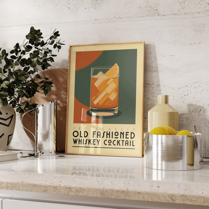 Old Fashioned - Vintage Cocktail Poster