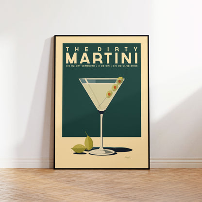 Dirty Martini - Vintage Cocktail Bar Art