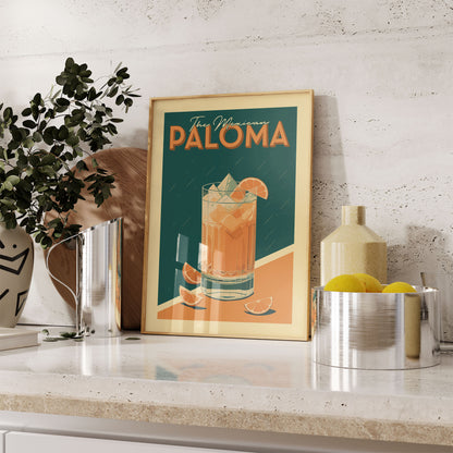Paloma - Vintage Cocktail Poster