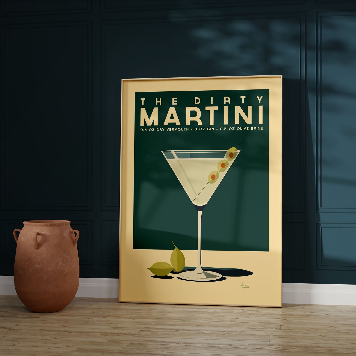 Dirty Martini - Vintage Cocktail Bar Art