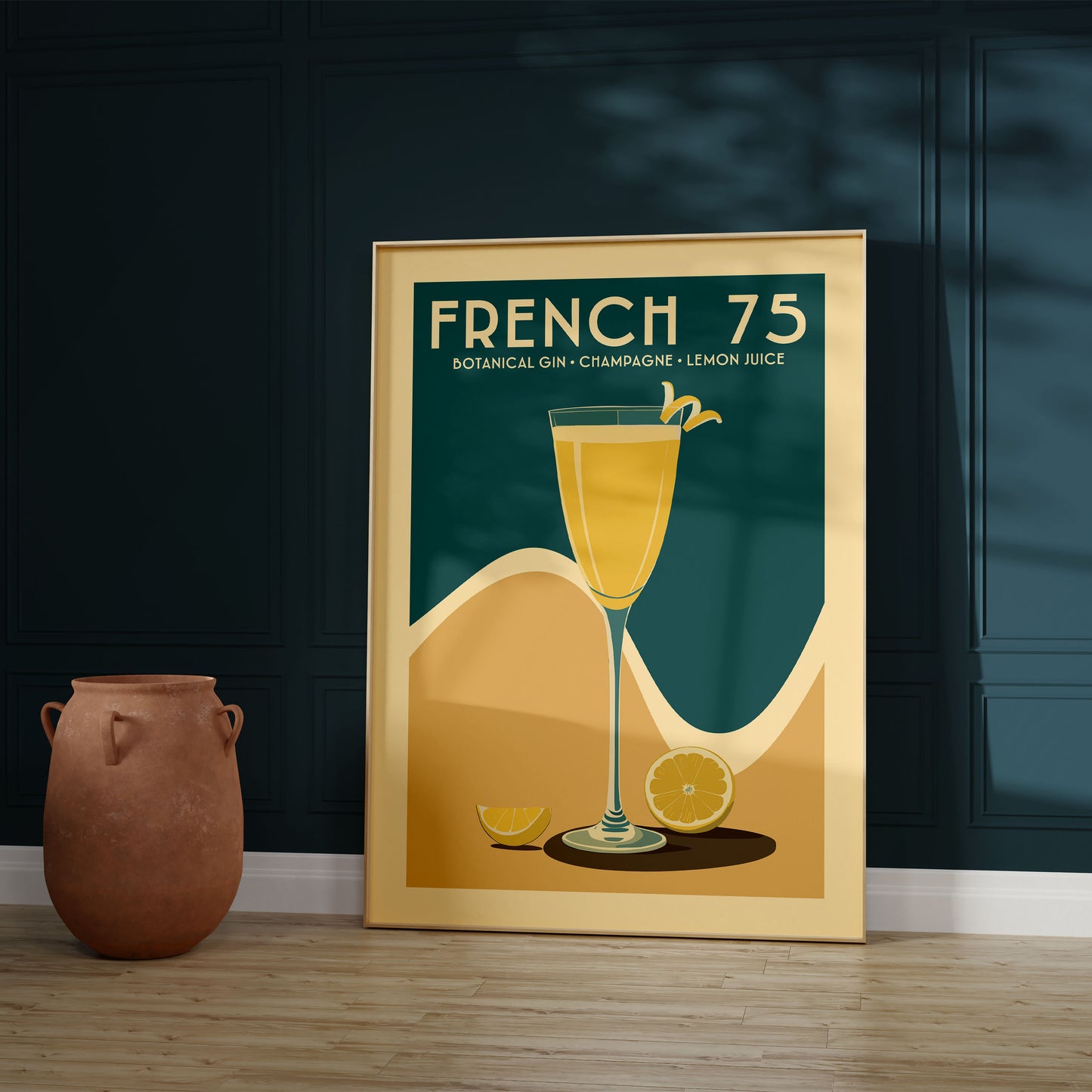 French 75 - Vintage Cocktail Bar Art