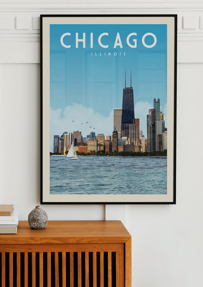 Chicago, Illinois - Vintage Travel Print - Vintaprints