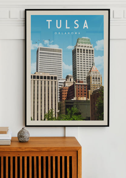 Tulsa, Oklahoma - Vintage Travel Poster