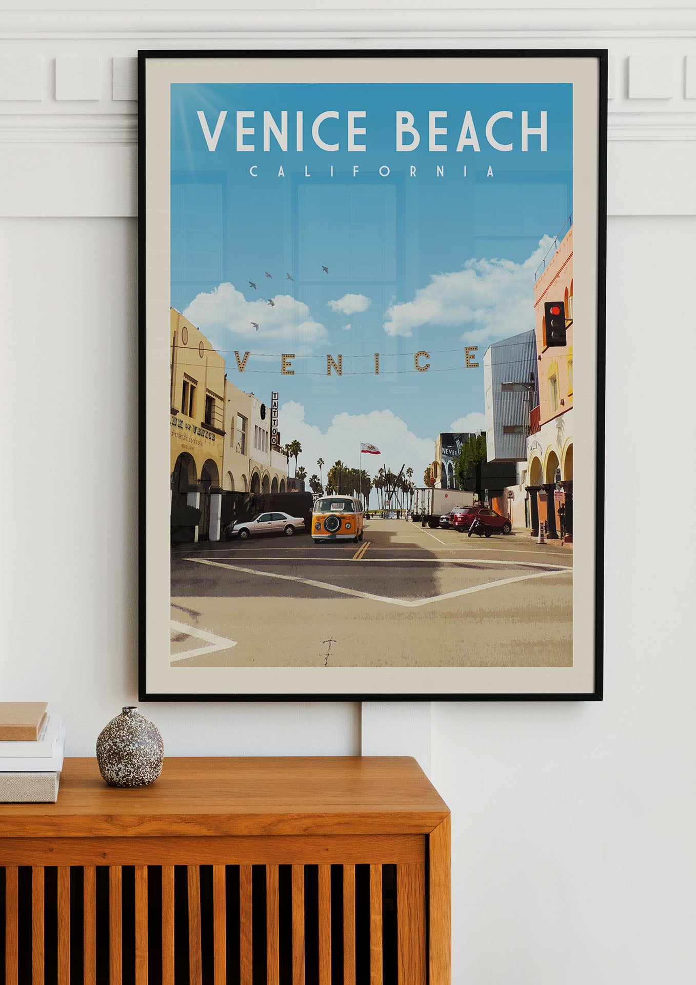 Venice Beach, California - Vintage Travel Poster