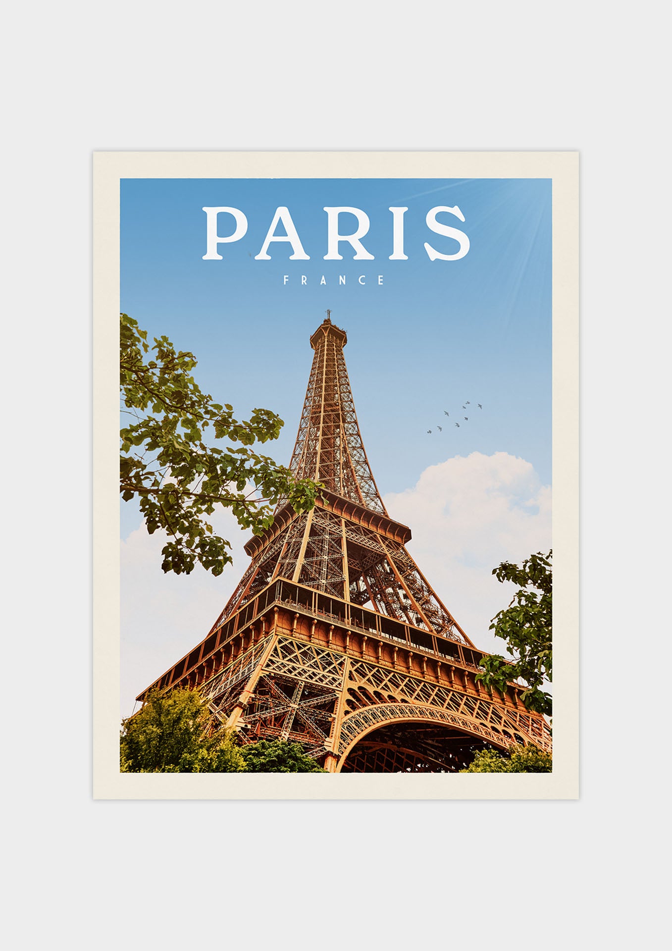 Eiffel Tower Paris, France - Vintage Travel Poster