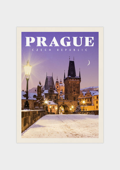 Prague, Czech - Vintage Travel Poster
