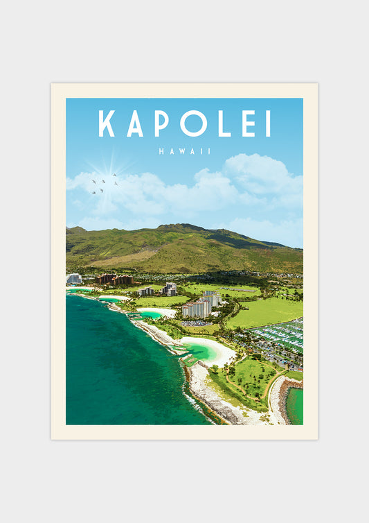 Kapolei, Hawaii - Vintage Travel Print