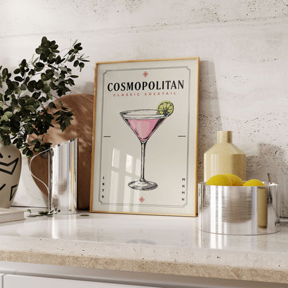 Cosmopolitan - Minimalist Cocktail Poster