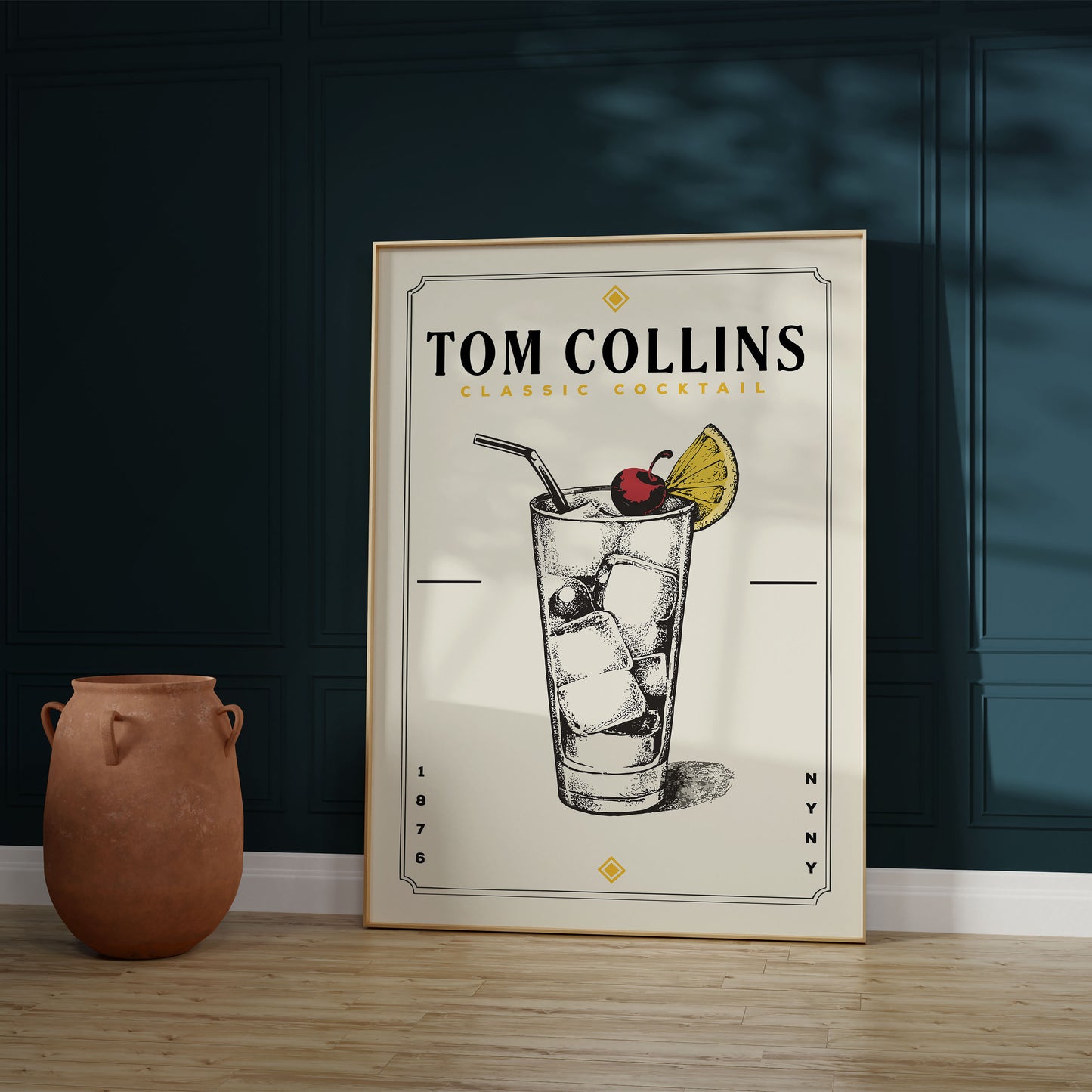 Tom Collins - Minimalist Cocktail Poster