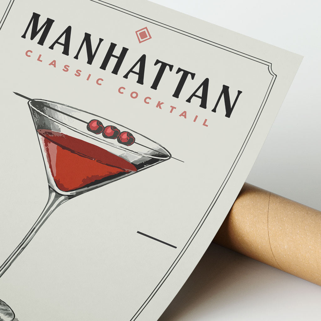 Manhattan - Minimalist Cocktail Poster