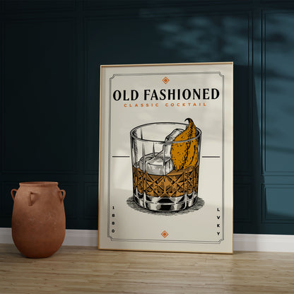 Old Fashioned - Minimalist Cocktail Poster
