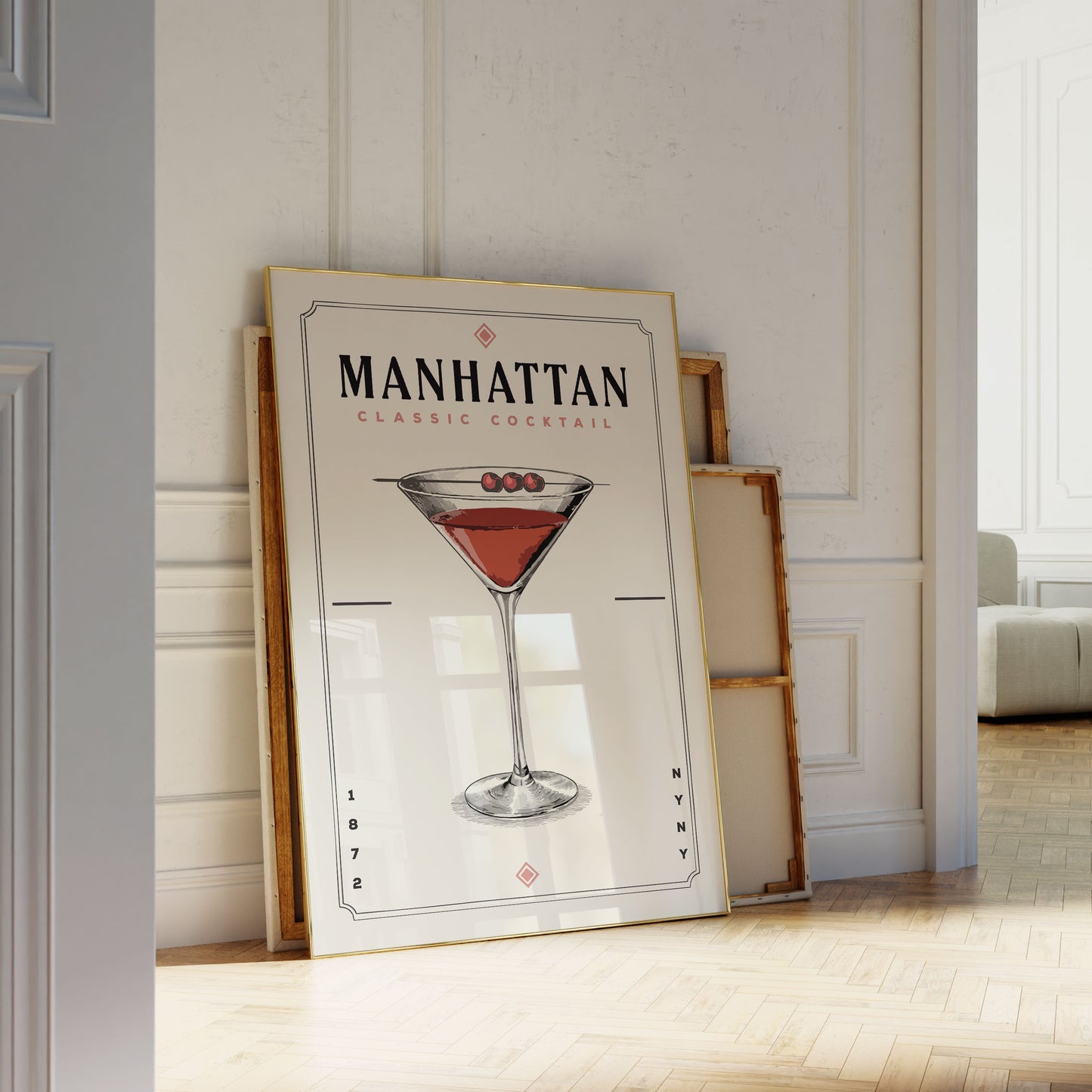 Manhattan - Minimalist Cocktail Poster